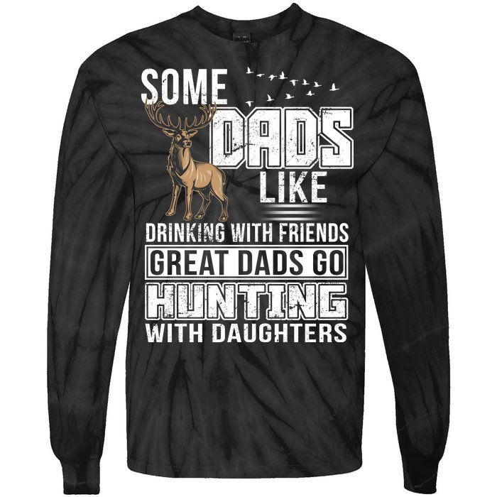 Dad Hunting With Daughters Tie-Dye Long Sleeve Shirt