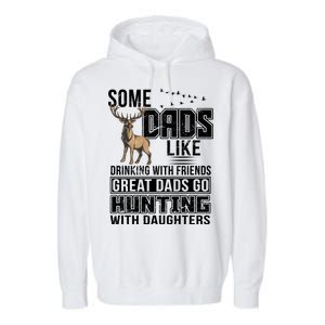 Dad Hunting With Daughters Garment-Dyed Fleece Hoodie