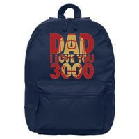 Dad I Love You 3000 Superhero Father's Day 16 in Basic Backpack
