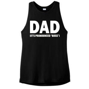 Dad It's Pronounced Boss Ladies PosiCharge Tri-Blend Wicking Tank