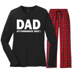 Dad It's Pronounced Boss Women's Long Sleeve Flannel Pajama Set 