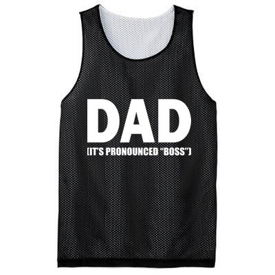 Dad It's Pronounced Boss Mesh Reversible Basketball Jersey Tank