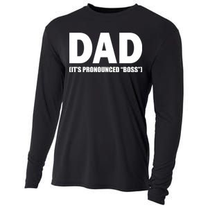 Dad It's Pronounced Boss Cooling Performance Long Sleeve Crew