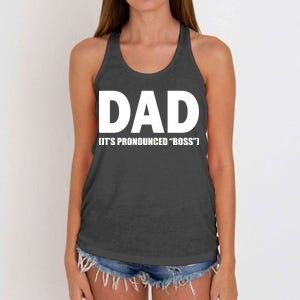 Dad It's Pronounced Boss Women's Knotted Racerback Tank