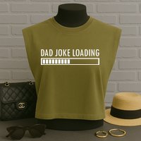 Dad Joke Loading Garment-Dyed Women's Muscle Tee