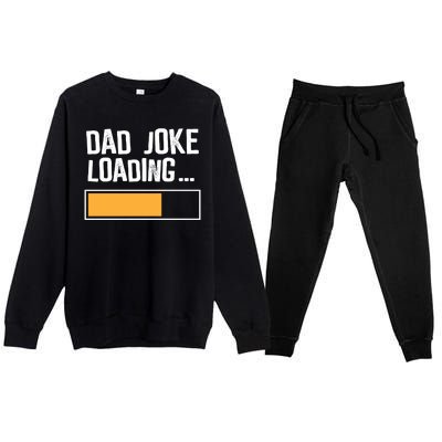 Dad Joke Loading Funny Style Premium Crewneck Sweatsuit Set