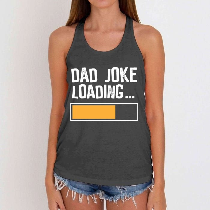 Dad Joke Loading Funny Style Women's Knotted Racerback Tank