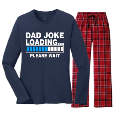 Dad Joke Loading Please Wait Women's Long Sleeve Flannel Pajama Set 