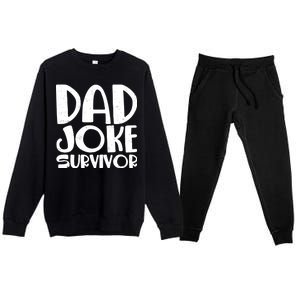 Dad Joke Survivor Premium Crewneck Sweatsuit Set