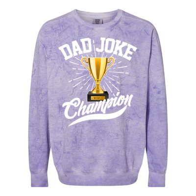 Dad Joke World Champion Colorblast Crewneck Sweatshirt