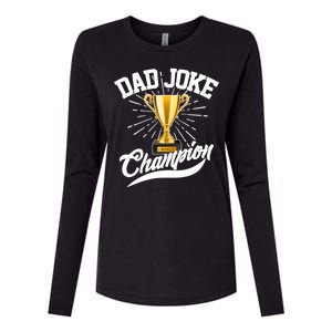 Dad Joke World Champion Womens Cotton Relaxed Long Sleeve T-Shirt