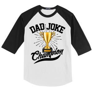 Dad Joke World Champion Kids Colorblock Raglan Jersey