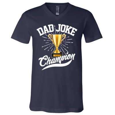 Dad Joke World Champion V-Neck T-Shirt