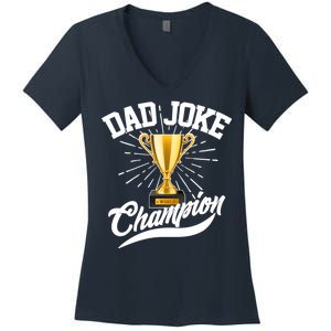 Dad Joke World Champion Women's V-Neck T-Shirt