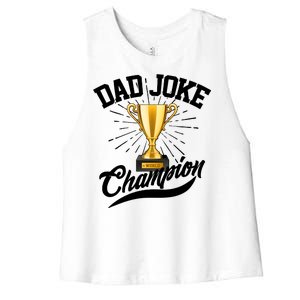 Dad Joke World Champion Women's Racerback Cropped Tank