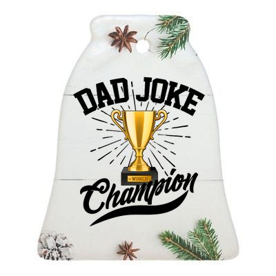 Dad Joke World Champion Ceramic Bell Ornament