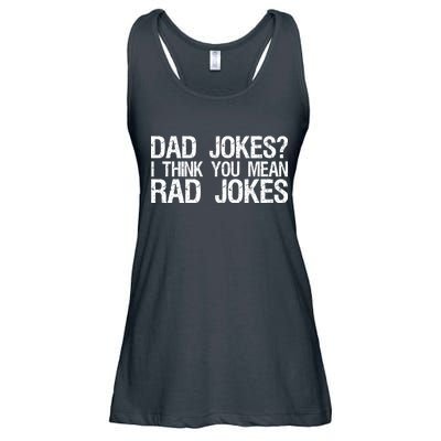 Dad Jokes? I Think You Mean Rad Jokes Ladies Essential Flowy Tank