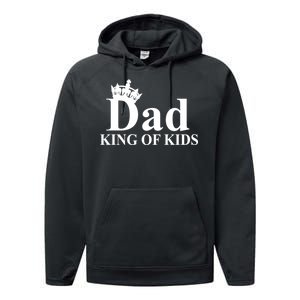 Dad King of Kids Performance Fleece Hoodie