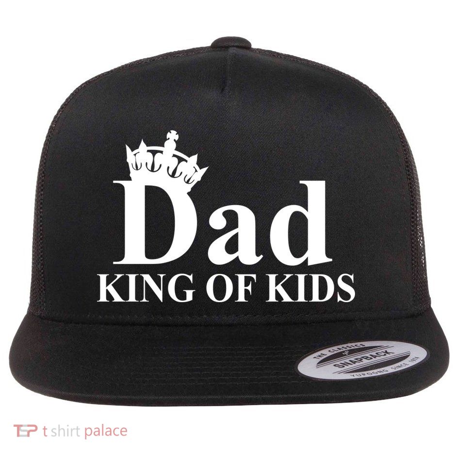 Dad King of Kids Flat Bill Trucker Hat