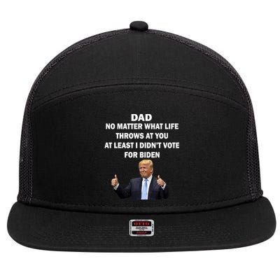 Dad Least I Didn't Vote Biden Funny Pro Republican 7 Panel Mesh Trucker Snapback Hat