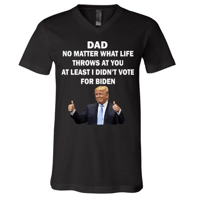 Dad Least I Didn't Vote Biden Funny Pro Republican V-Neck T-Shirt