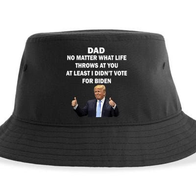 Dad Least I Didn't Vote Biden Funny Pro Republican Sustainable Bucket Hat
