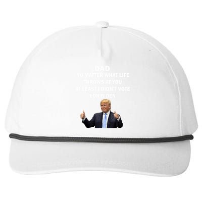 Dad Least I Didn't Vote Biden Funny Pro Republican Snapback Five-Panel Rope Hat