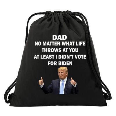 Dad Least I Didn't Vote Biden Funny Pro Republican Drawstring Bag