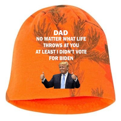 Dad Least I Didn't Vote Biden Funny Pro Republican Kati - Camo Knit Beanie