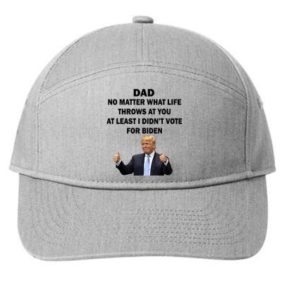 Dad Least I Didn't Vote Biden Funny Pro Republican 7-Panel Snapback Hat