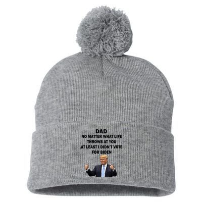 Dad Least I Didn't Vote Biden Funny Pro Republican Pom Pom 12in Knit Beanie