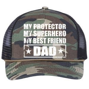 Dad My Protector My Superhero My Best Friend Retro Rope Trucker Hat Cap