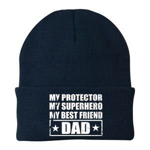 Dad My Protector My Superhero My Best Friend Knit Cap Winter Beanie