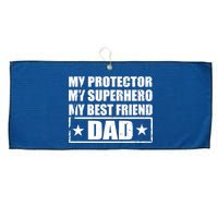 Dad My Protector My Superhero My Best Friend Large Microfiber Waffle Golf Towel