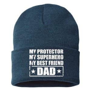 Dad My Protector My Superhero My Best Friend Sustainable Knit Beanie