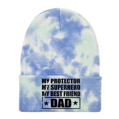 Dad My Protector My Superhero My Best Friend Tie Dye 12in Knit Beanie