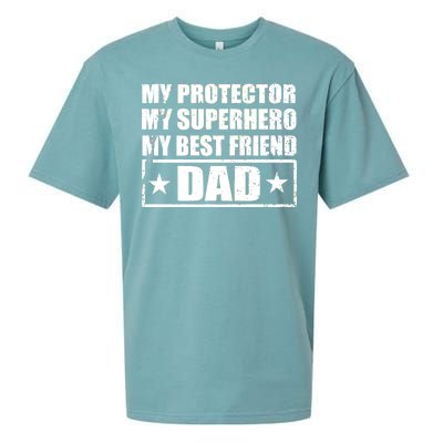 Dad My Protector My Superhero My Best Friend Sueded Cloud Jersey T-Shirt