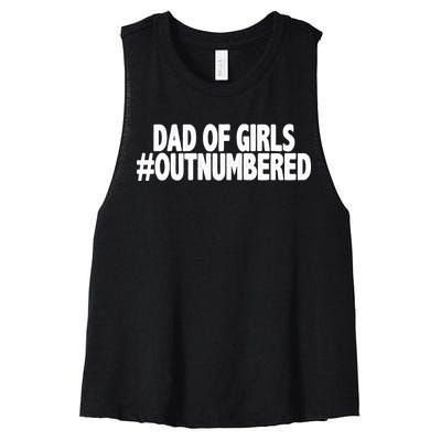 Dad Of Girls Outnumbered Women's Racerback Cropped Tank