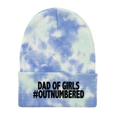 Dad Of Girls Outnumbered Tie Dye 12in Knit Beanie