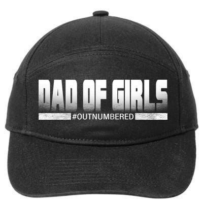 Dad Of Girls Outnumbered Funny Fathers Day 7-Panel Snapback Hat