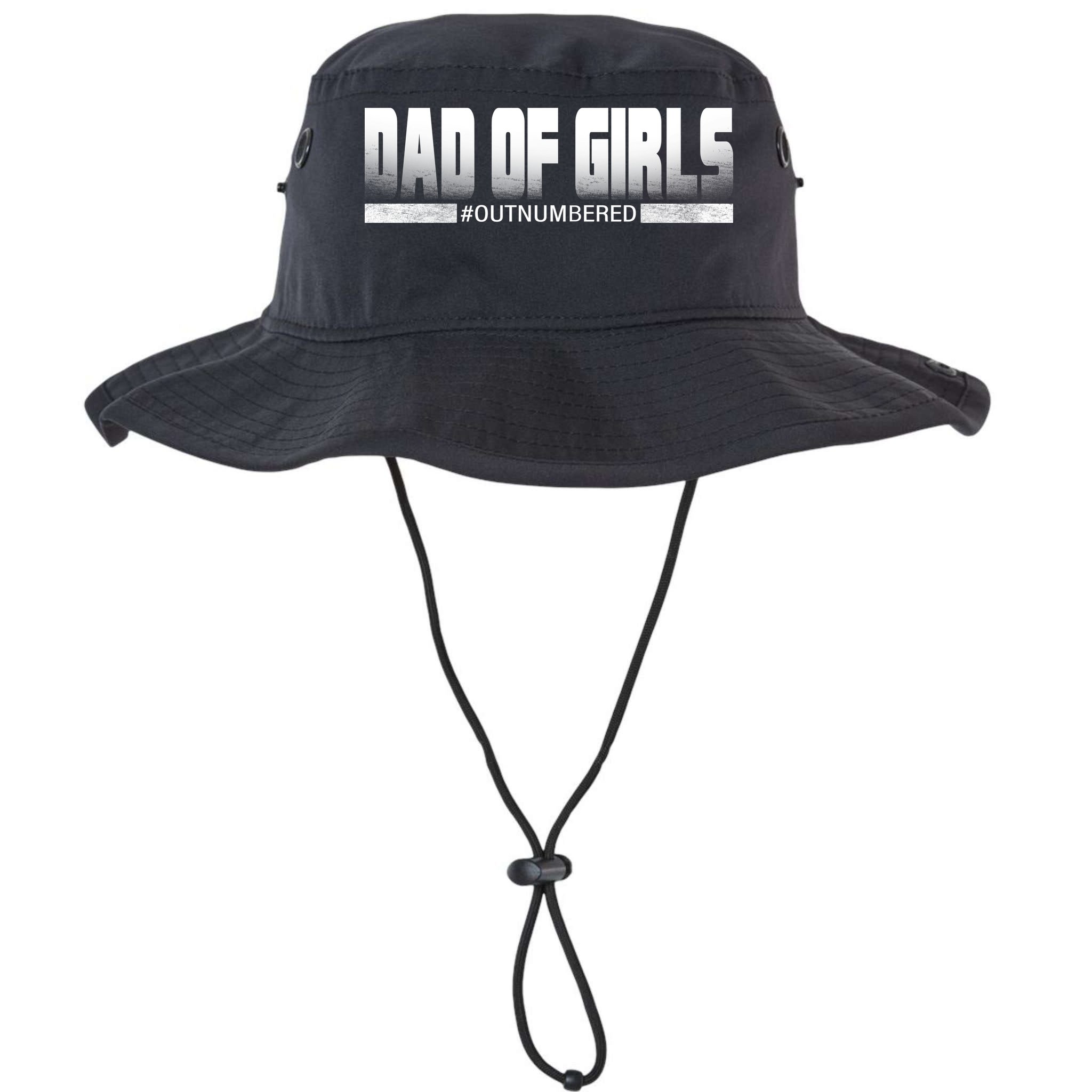 Dad Of Girls Outnumbered Funny Fathers Day Bucket Hat