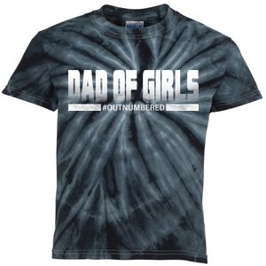 Dad Of Girls Outnumbered Funny Fathers Day Kids Tie-Dye T-Shirt