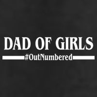 Dad of Girls Outnumbered Funny Girl Dad 7 Panel Mesh Trucker Snapback Hat