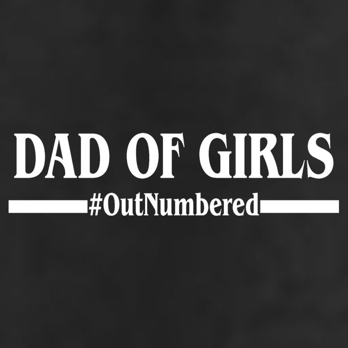 Dad of Girls Outnumbered Funny Girl Dad 7 Panel Mesh Trucker Snapback Hat
