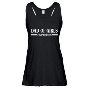 Dad of Girls Outnumbered Funny Girl Dad Ladies Essential Flowy Tank