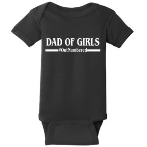 Dad of Girls Outnumbered Funny Girl Dad Baby Bodysuit