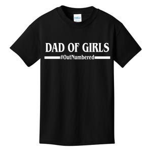 Dad of Girls Outnumbered Funny Girl Dad Kids T-Shirt