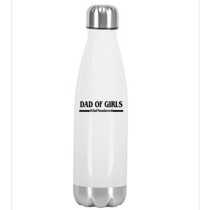 Dad of Girls Outnumbered Funny Girl Dad Stainless Steel Insulated Water Bottle