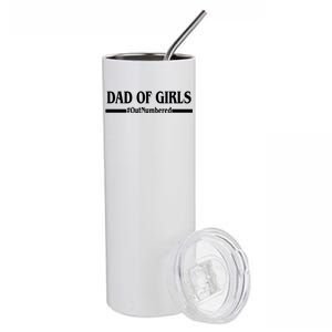 Dad of Girls Outnumbered Funny Girl Dad Stainless Steel Tumbler