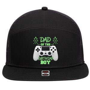 Dad Of The Birthday Boy 7 Panel Mesh Trucker Snapback Hat